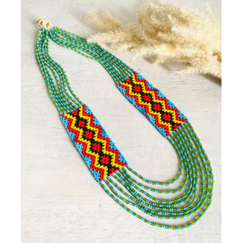 Konyak traditional inspired beadwoven necklace - Ethnic Inspiration